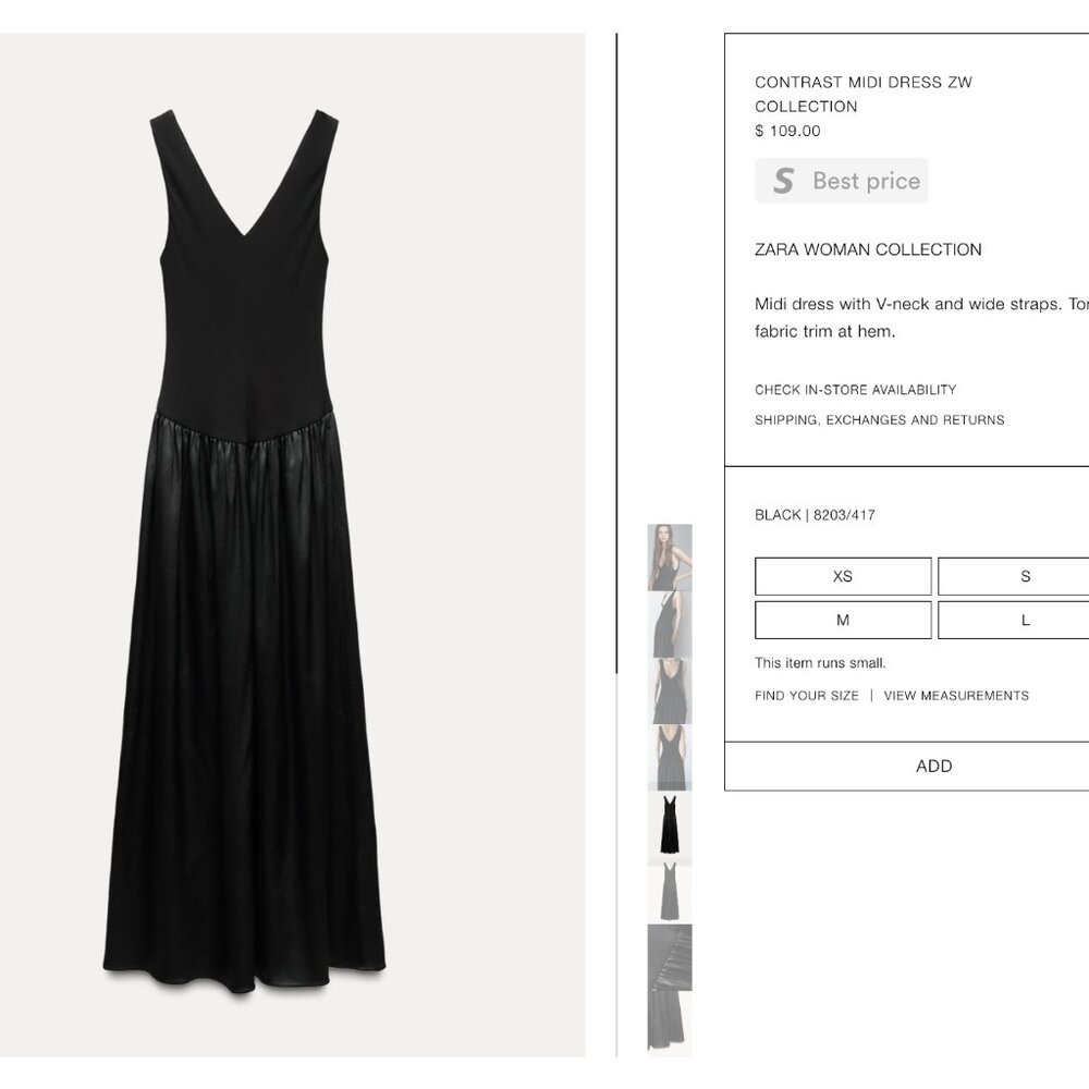 Zara Contrast Midi Dress